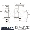 Bristan Nero Bathroom Basin Taps Dimensions